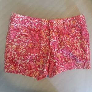 LILLY PULITZER HOT PINK SEASHELL PRINT SHORTS